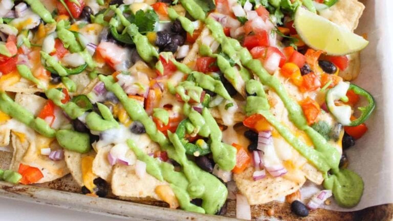 Sheet Pan Loaded Vegetarian Nachos recipe